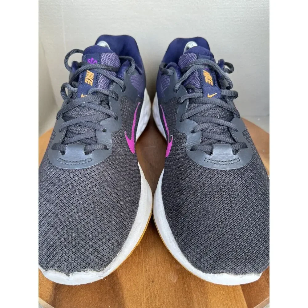 Nike Revolution 6 Anthracite/Vivid Purple DD8475–011 Men's size 9.5 W